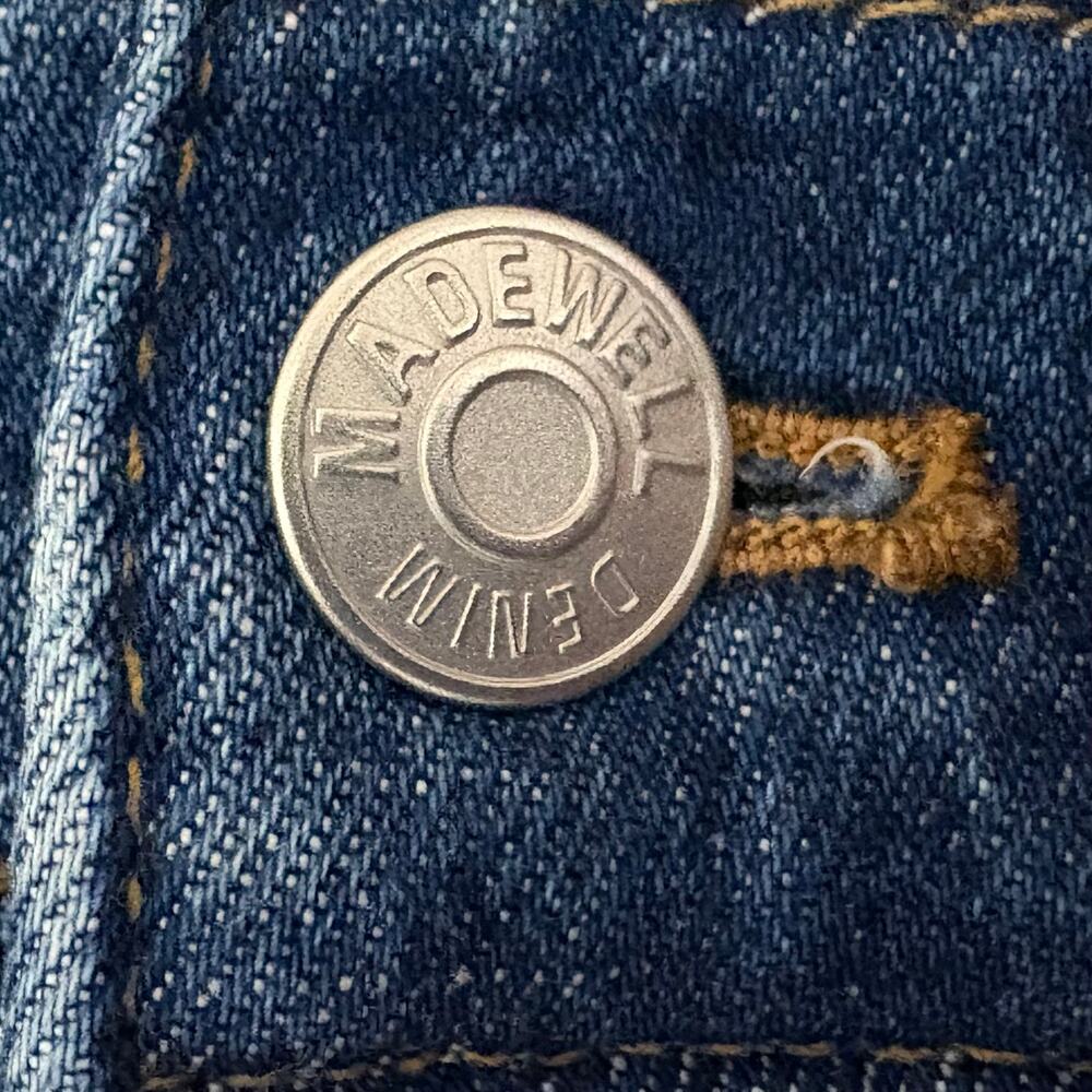 Madewell Denim Miniskirt Women’s Size 26 Medium Wash Step Hemline Side Slits - Picture 5 of 12